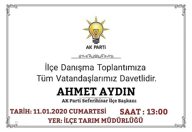 AK Parti Seferihisar’da danışma toplantısı