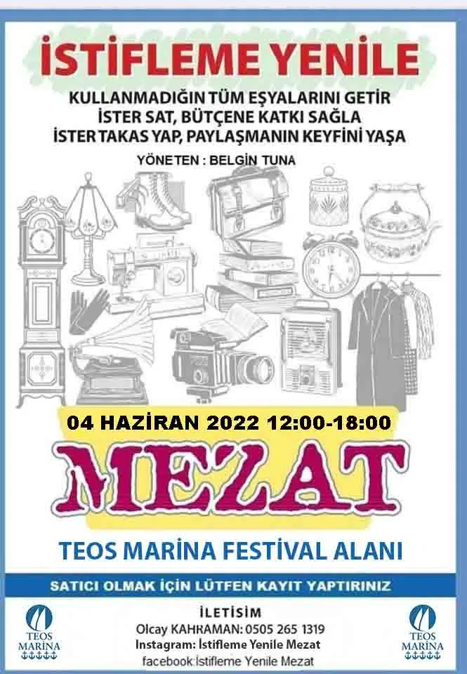 İstifleme Yenile Mezat Etkinliği 4 Haziran’da TEOS Marina’da