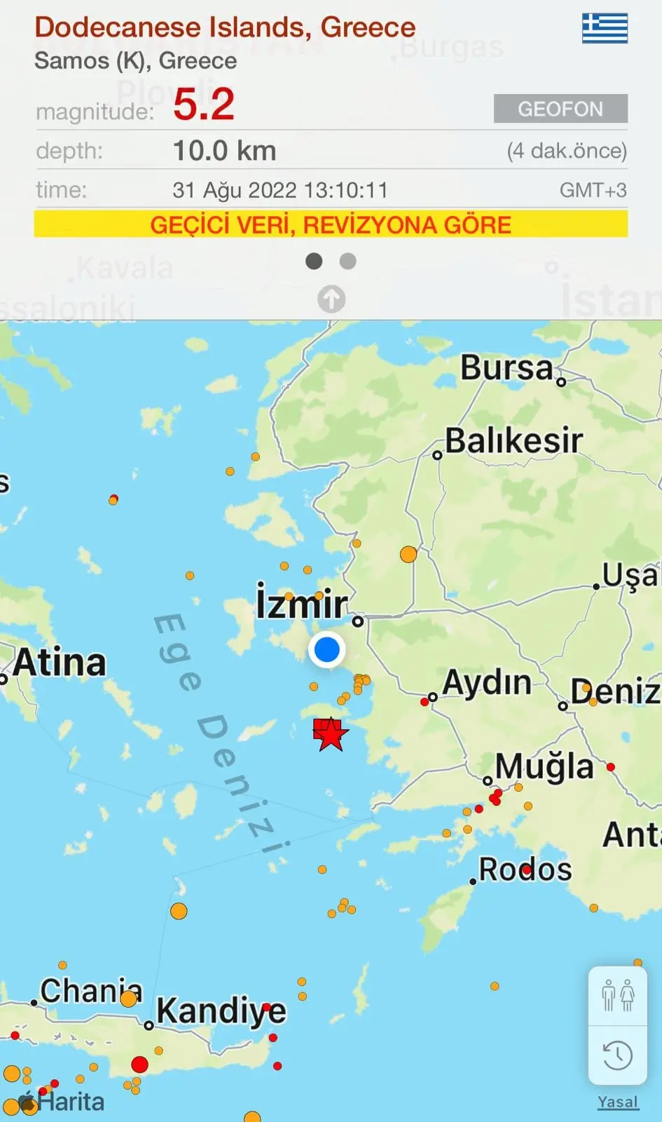 İzmir’de deprem meydana geldi! Vatandaşlar hissetti