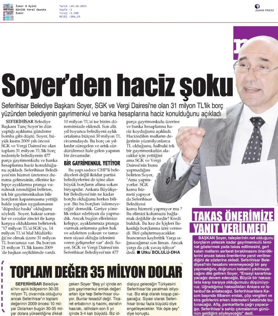 Seferihisar ve Başkan Soyer’e basından büyük destek