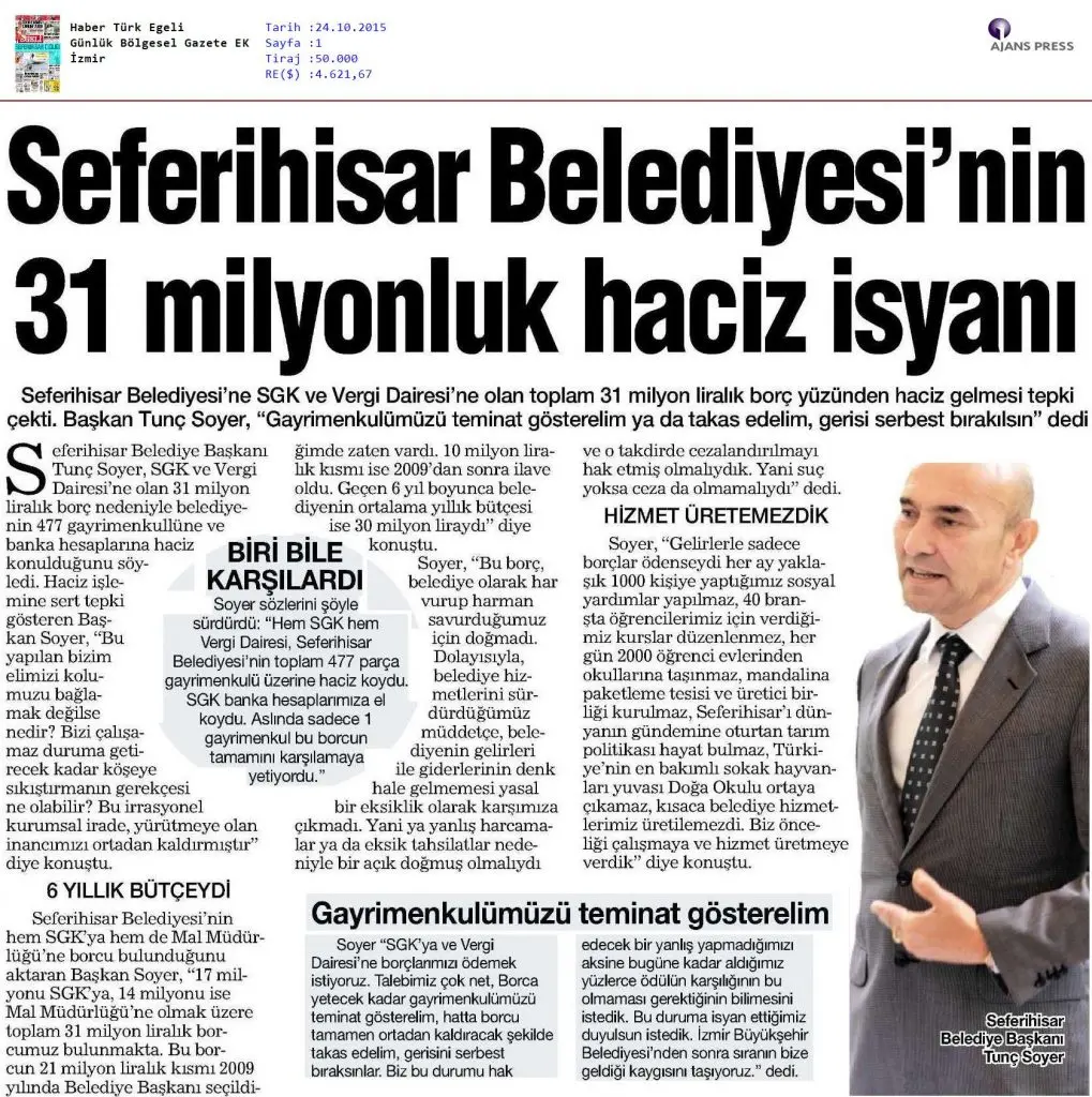 Seferihisar ve Başkan Soyer’e basından büyük destek