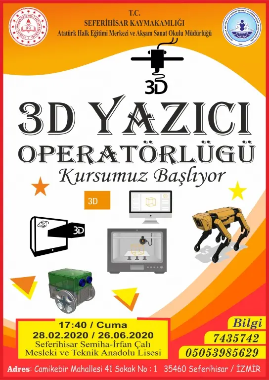 Seferihisar’da "3D Yazıcı Operatörlüğü” kursu
