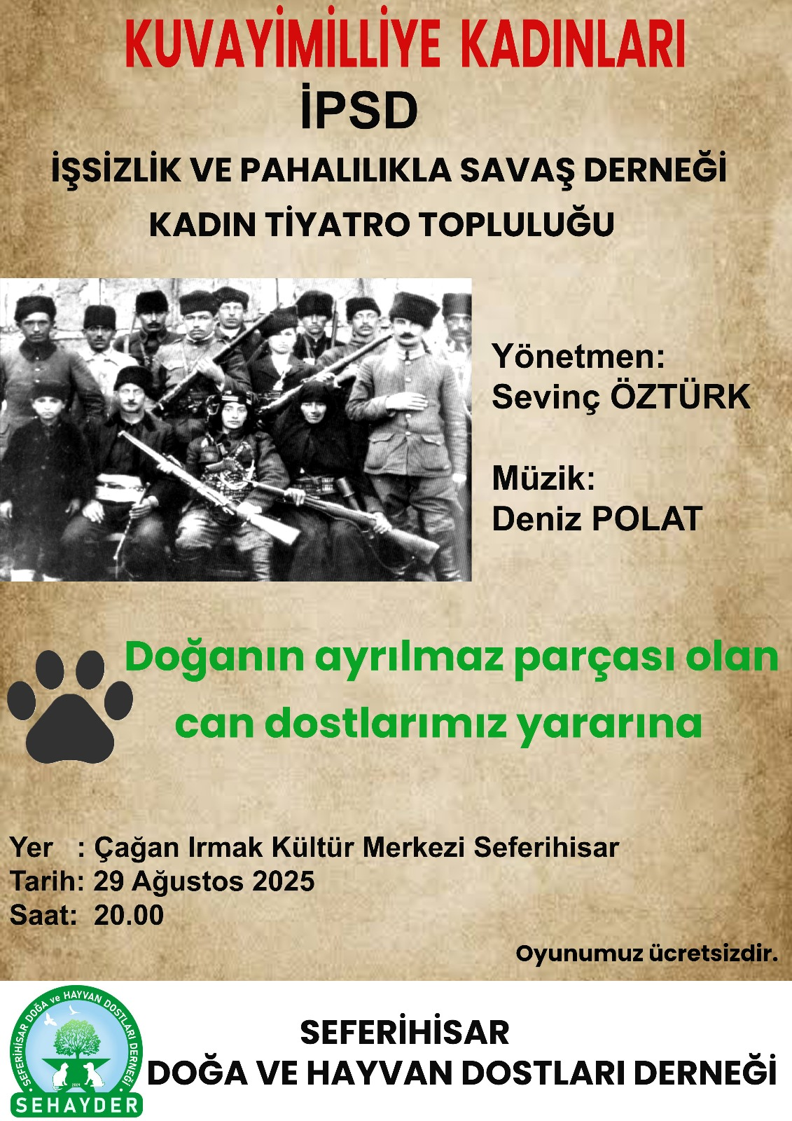 Seferihisar’da "Kuvayı Milliye Kadınları” tiyatro oyunu sahnelenecek