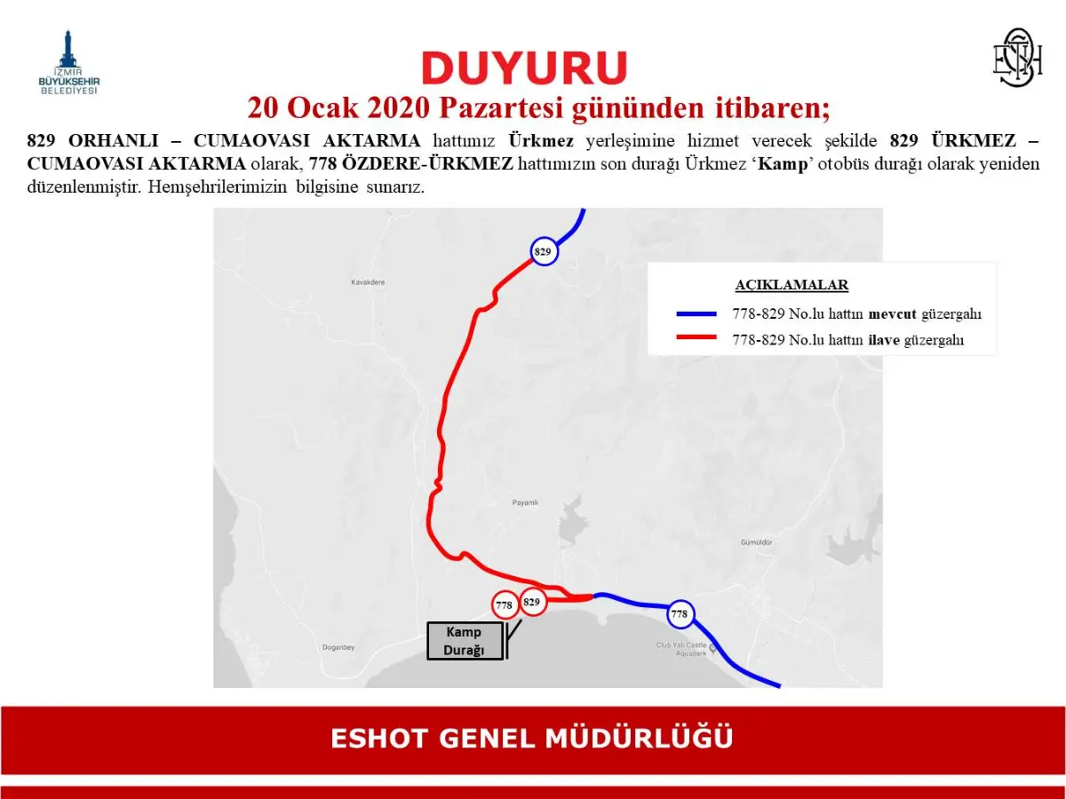 Seferihisar’da o otobüs hattının güzergahı değişti!