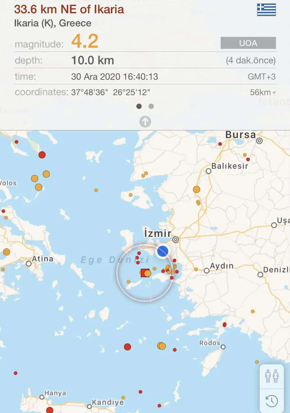 Sisam açıklarındaki deprem korkuttu