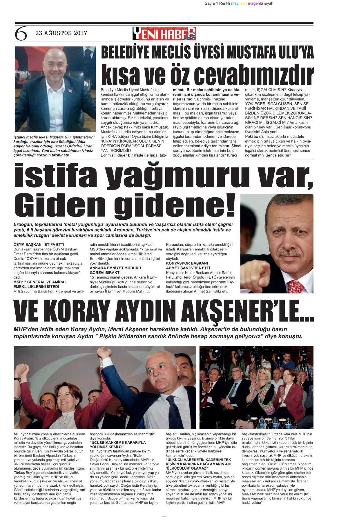 Yeni Haber’in 23 Ağustos sayısı çıktı