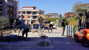 Karakayalar Bölgesi’nde yol yapım çalışması