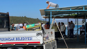 Sığacık Girlen Mevkii’nde kaçak yapılar yıkılıyor