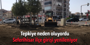 Tepki toplayan ilçe girişi yenileniyor