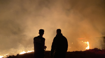 Alevler geceyi aydınlattı… Onlarca hektar makilik kül oldu